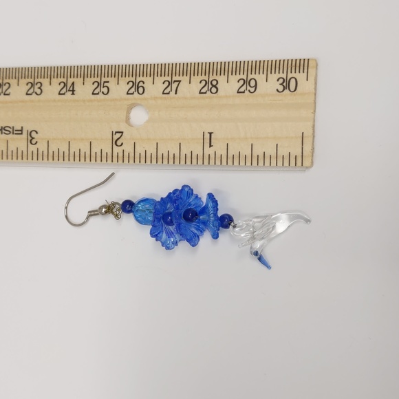 Glass Hummingbird Earrings - Picture 5 of 6